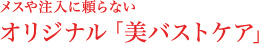 メスや注入に頼らない、オリジナル『美バストケア』